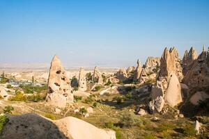 A view of the rock formations in cappadocia photo