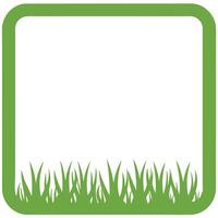 Square Frame with Bright Green Border on White Background Design vector