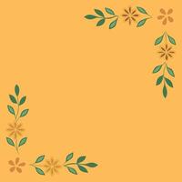 Beautiful Minimalist Flowers on Yellow Soft Aesthetic Design vector