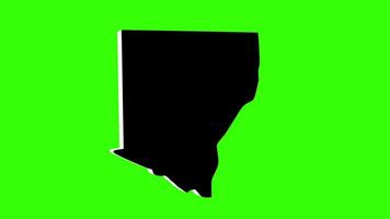 green screen 3d map of Des Moines County in Iowa video