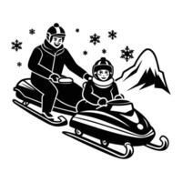 Snowy Trails with Mom and Dad vector