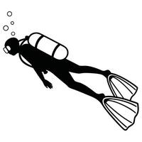 Scuba Diver Illustration Ocean Graphics Design vector