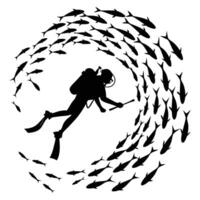 Scuba Diver Clipart Underwater Adventure Graphics Design vector