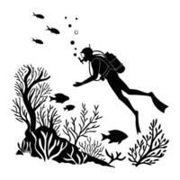 Scuba Diving Graphics Underwater Illustration Design vector