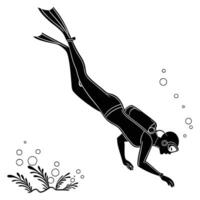 Scuba Diver Graphics Underwater Exploration Design vector