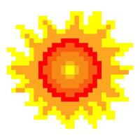 Sun in pixel art vector