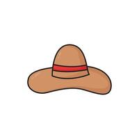 hat beach icon design flat cartoon style vector