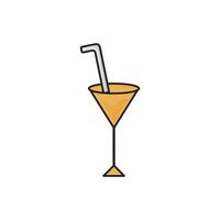 cocktail drink glass icon design flat style vector