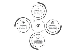 Doodle infographic elements with 4 options. template for presentation vector