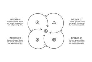 Doodle infographic elements with 4 options. template vector