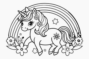 charming and whimsical black color line art vector