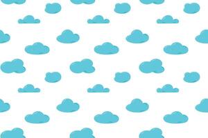 A seamless pattern of soft blue clouds on a white background. A simple and peaceful design for fabric, wallpapers, and nursery decor. vector