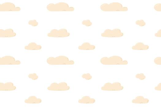 A delicate pattern of soft beige clouds on a white background. A subtle and calming design for textiles, backgrounds, and home decor. vector