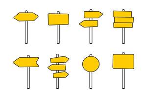 Arrow direction signboard . Direction road sign post with arrow. Signboard pointer, choice signpost. vector