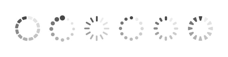 Loading icons. Load. Load bar icons. Set of loading icon in a row, isolated on white background. vector