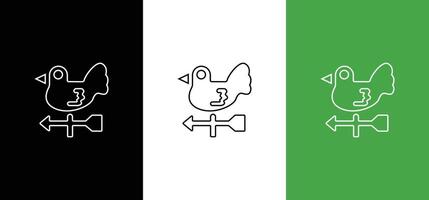Silhouette of rooster on white background. Weather vane icon sign vector