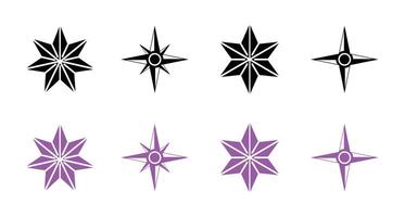 Stars in modern simple flat style. Stars sparkles , Set of stars with shooting star effect vector