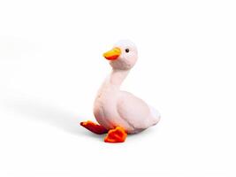 A stuffed duck on a white background photo