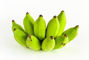 Green banana isolated on white background photo