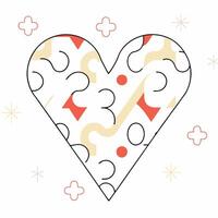 Abstract Geometric Heart Coral and Beige Minimalist Pattern Valentine s Day Design. vector
