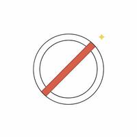 Prohibition Symbol Red Diagonal Line on Circle Minimalist Graphic Design Element. vector