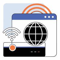 Global Network Connectivity Website, Wifi. vector