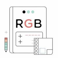 RGB Color Mixing Minimalist Pastel Illustration Additive Colors Guide. vector
