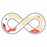 Abstract Infinity Loop Cream, Coral. vector