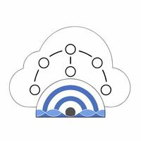 Professional Abstract Network Cloud Computing Graphic Connectivity, Collaboration. vector