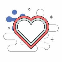 Double Heart Line Art Pink, Blue, Abstract Design Graphic for Valentine s. vector