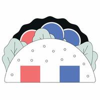 Taco Chart Colorful Flat Design, Red and Blue Data. vector