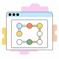 Modern Pastel Network Diagram Simple Connection Illustration. vector
