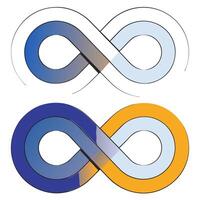 Modern Gradient Infinity Loop Symbol Blue, Orange. vector