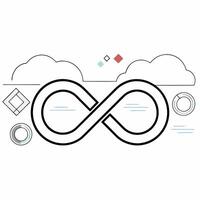 Minimalist Infinity Loop Illustration Continuous Process. vector