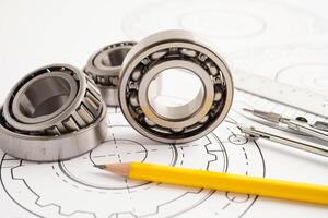 Engineering and precision tools with metal ball bering, mechanic photo