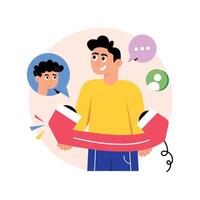 Friend Call Concepts Style illustrations. EPS 10 File stock illustration vector