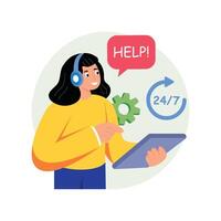 Help Center Concepts Style illustrations. EPS 10 File stock illustration vector