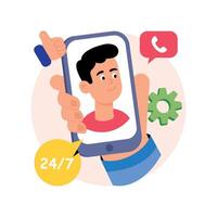Online Customer Support Concepts Style illustrations. EPS 10 File stock illustration vector