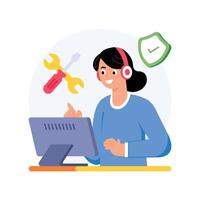 Service Desk Concepts Style illustrations. EPS 10 File stock illustration vector