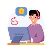 Customer Support Representatives Concepts Style illustrations. EPS 10 File stock illustration vector