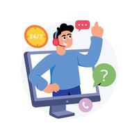 Remote Support Concepts Style illustrations. EPS 10 File stock illustration vector