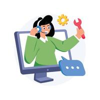 Customer Support Concepts Style illustrations. EPS 10 File vector