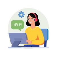 Helpdesk Concepts Style illustrations. EPS 10 File stock illustration vector