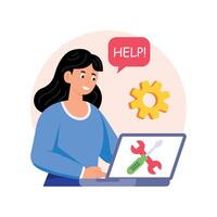 Service Desk Software Concepts Style illustrations. EPS 10 File stock illustration vector