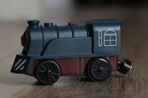 Vintage Toy Train A classic wooden engine that embodies a nostalgic childhood experience photo
