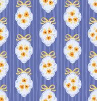 Preppy bouquet on damask background. Coquette flowers trellis seamless pattern stripes lines texture vector