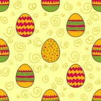 Seamless pattern with painted colorful Easter eggs vector