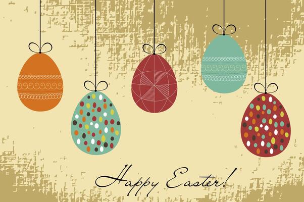 Happy Easter retro greeting card
