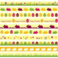 Set of seamless borders for Easter design vector