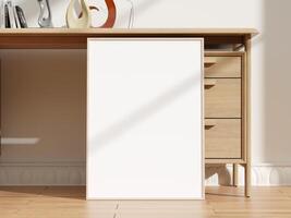 Stylish Frame Mockup with Empty Canvas photo